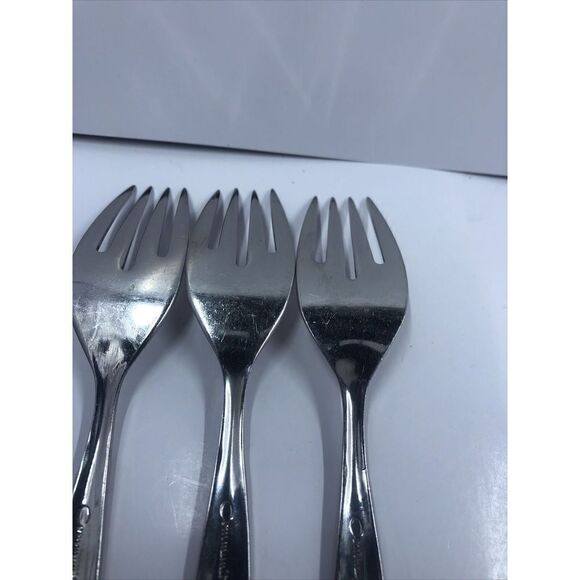 3 pcs Oneida Community Venetia Salad Fork Stainless Steel Burnished Handle. Read - Picture 11 of 13